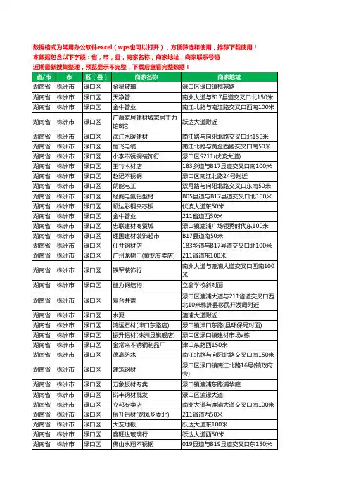 2020新版湖南省株洲市渌口区建材工商企业公司商家名录名单黄页联系电话号码地址大全199家