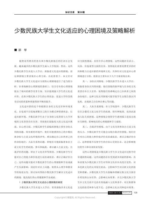 少数民族大学生文化适应的心理困境及策略解析