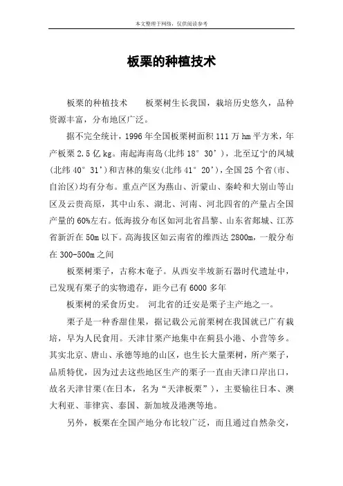 板栗的种植技术