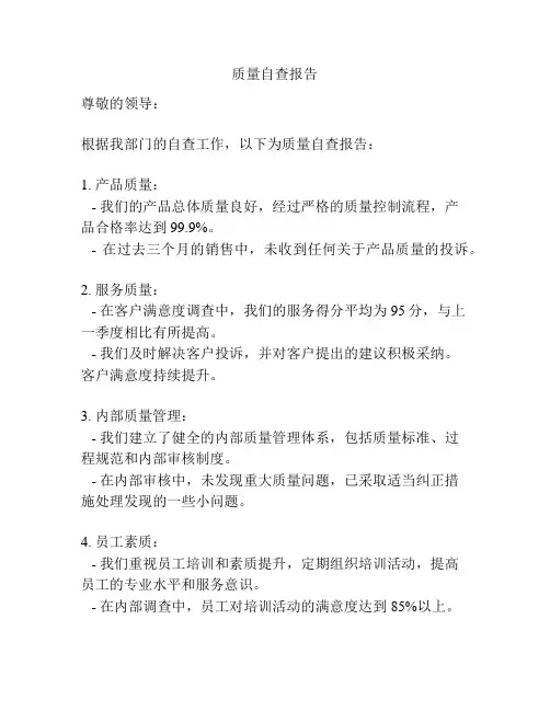 质量自查报告
