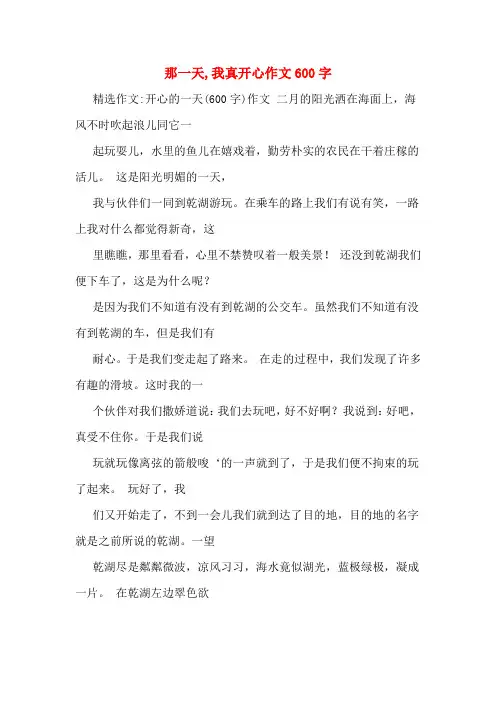 那一天,我真开心作文600字