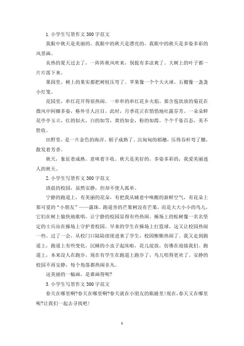 小学生写景作文300字范文【八篇】(精选)