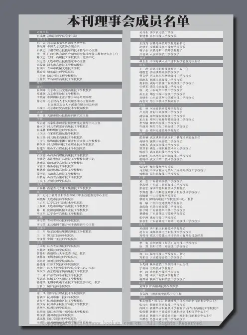 本刊理事会成员名单