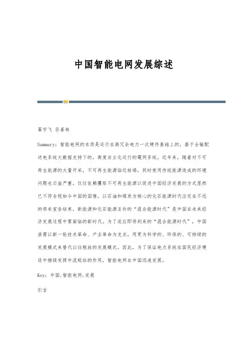 中国智能电网发展综述