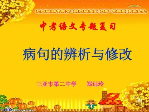 病句的辨析和修改