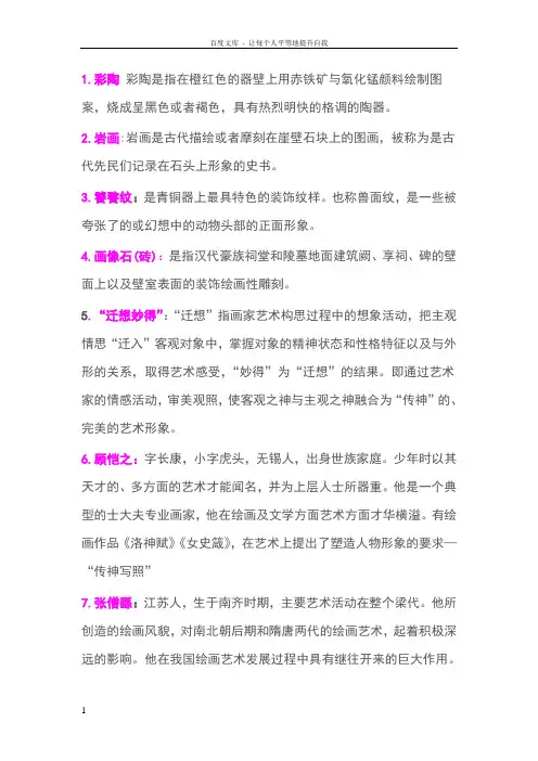 中国美术史纲要名词解释
