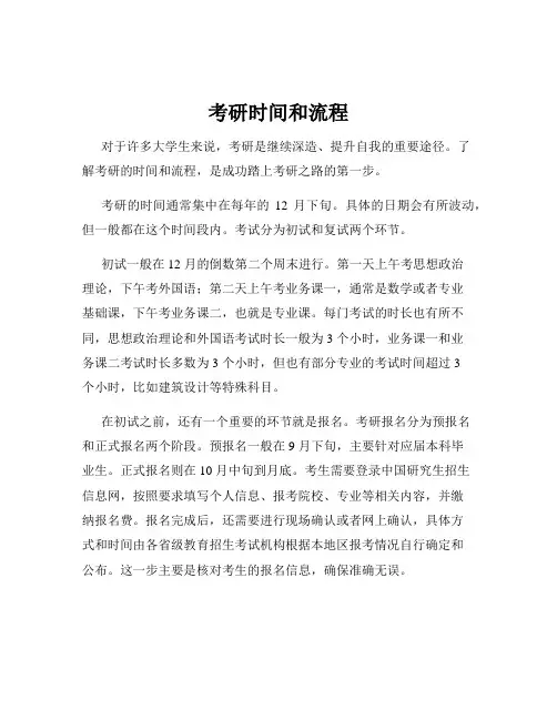 考研时间和流程