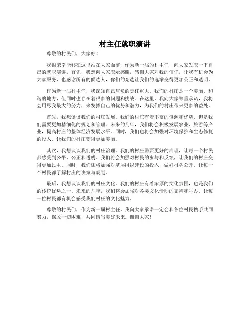 村主任就职演讲