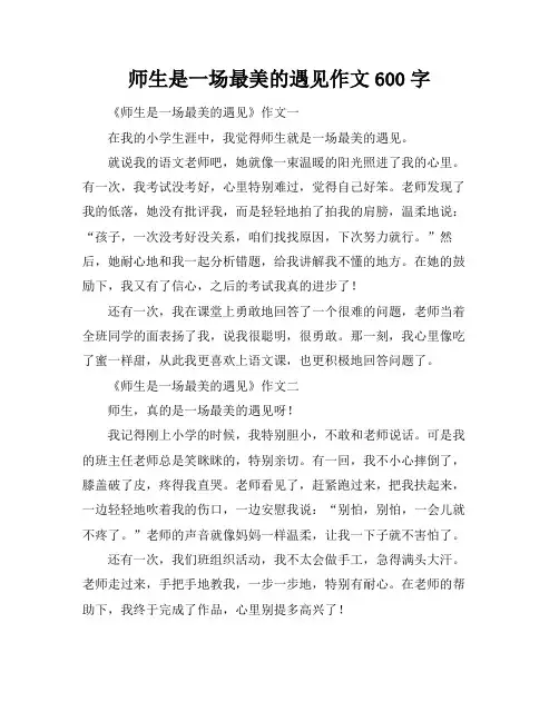 师生是一场最美的遇见作文600字