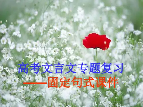 高考文言文专题复习——固定句式课件PPT