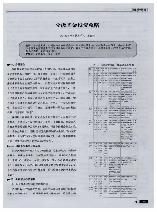 分级基金投资攻略