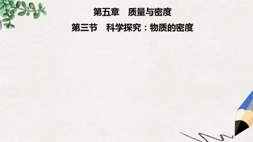 八年级物理全册第五章第3节科学探究：物质的密度课件新版沪科版