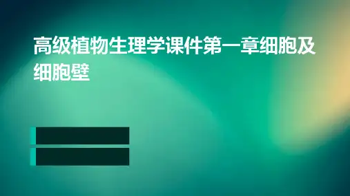 高级植物生理学课件第一章细胞及细胞壁