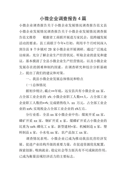 小微企业调查报告4篇