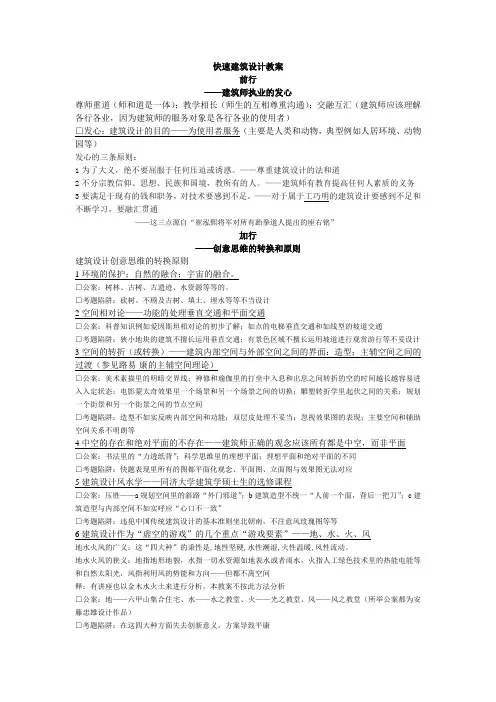 建筑设计快题教案