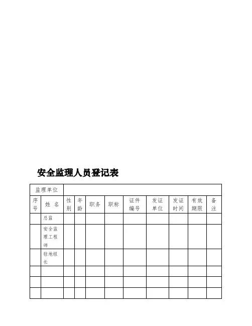 安全生产表格