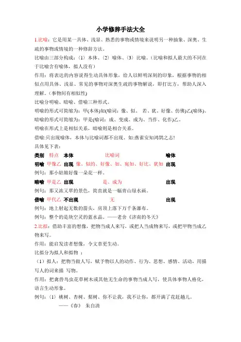 小学语文修辞手法大全