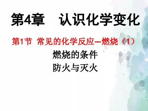 沪教版化学-九年级上册-第4章认识化学变化4.1常见的化学反应_燃烧课时1