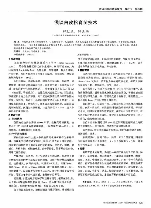 浅谈白皮松育苗技术
