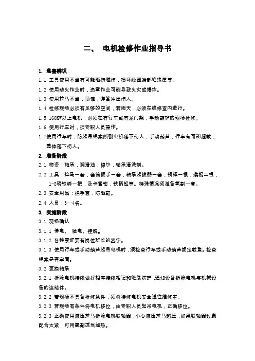 电机检修作业指导书