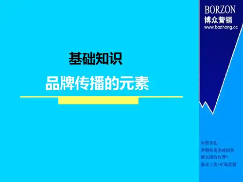 【基础知识】品牌传播元素
