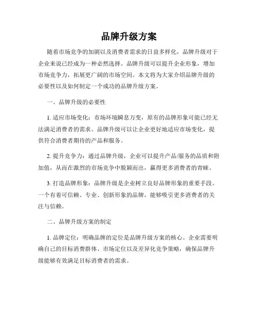 品牌升级方案