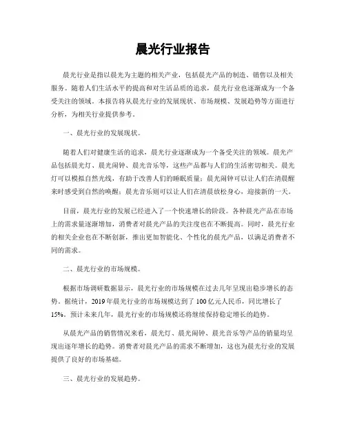 晨光行业报告