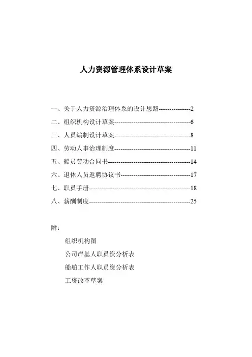 人力资源管理体系设计草案