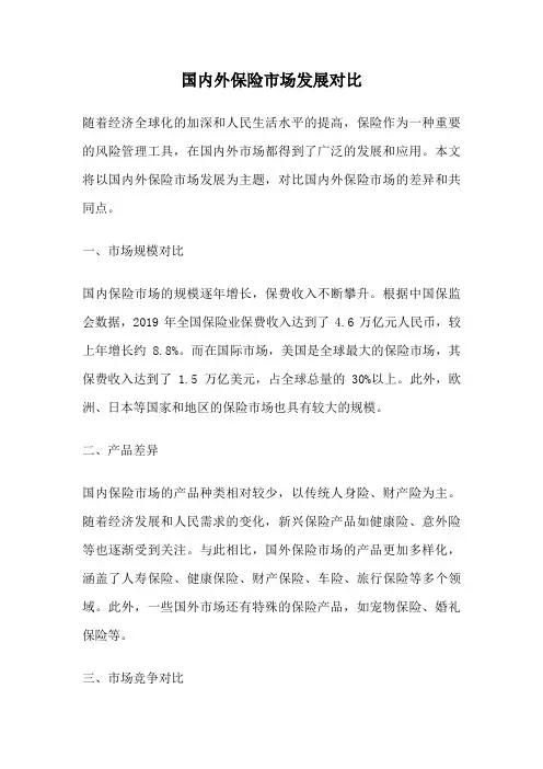 国内外保险市场发展对比