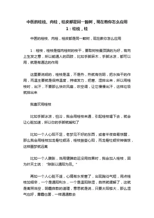 中医的桂枝、肉桂，桂皮都是同一颗树，现在教你怎么应用1：桂枝，桂