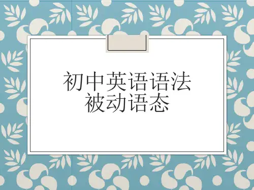 初中英语语法被动语态