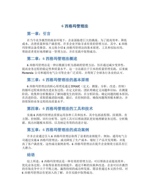 《6西格玛管理法》