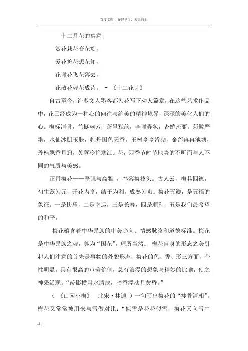 十二月花的寓意