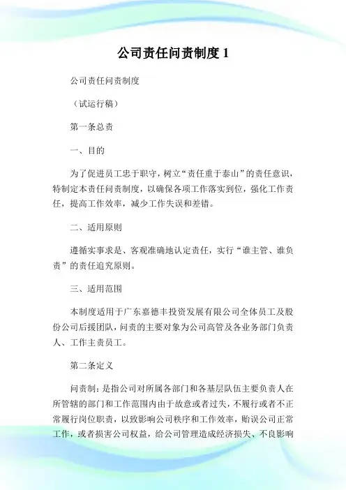 公司责任问责制度(2)完整篇.doc