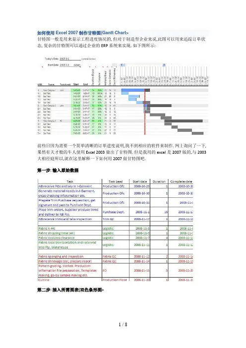 如何使用Excel制作甘特图(GanttChart)