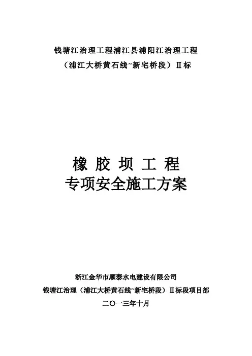 橡胶坝工程专项安全施工方案