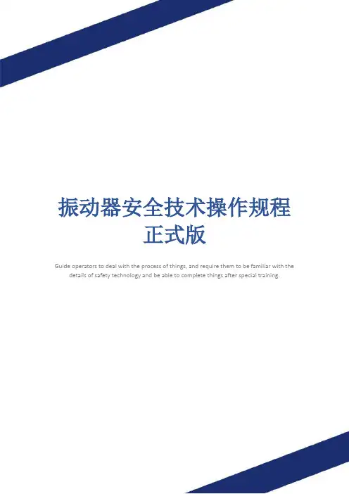 振动器安全技术操作规程正式版