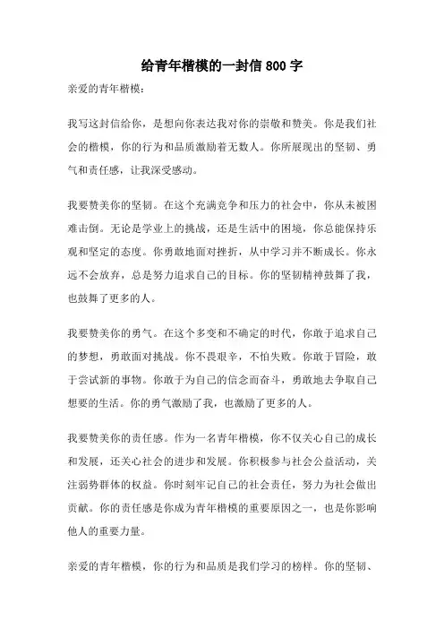 给青年楷模的一封信800字