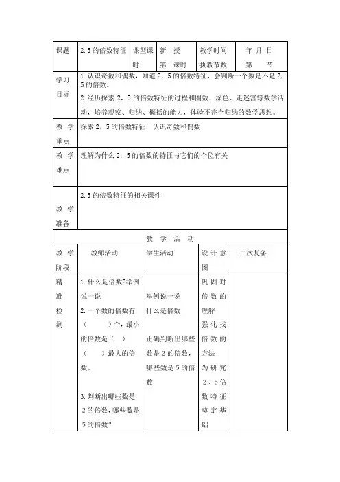 《235的倍数特征》教案