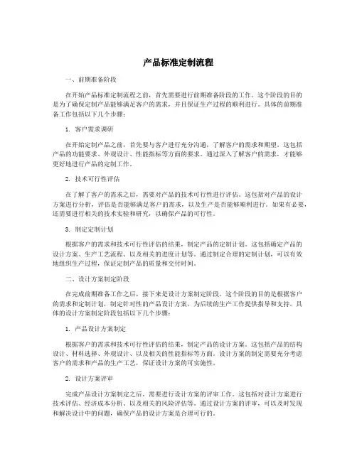 产品标准定制流程
