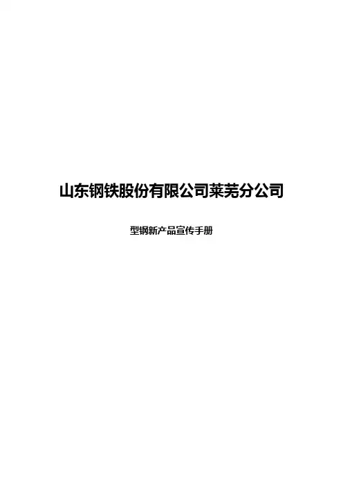 莱钢型钢2014年新产品宣传手册