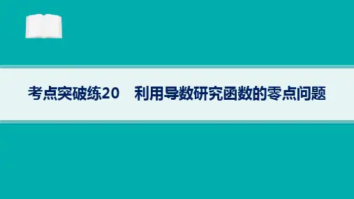 高考二轮复习文科数学课件(老高考旧教材)考点突破练20利用导数研究函数的零点问题
