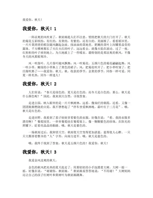 我爱你,秋天!