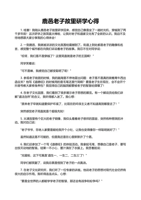 鹿邑老子故里研学心得
