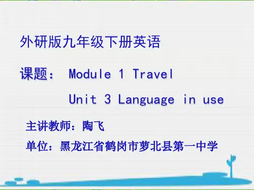 外研版九年级下册英语《Module 1 Travel Unit 3 Language in u》课件公开课