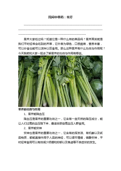 民间中草药：旱芹