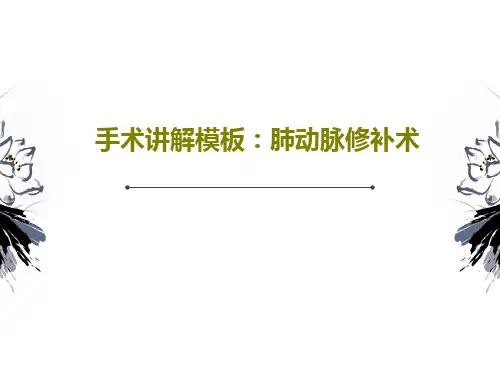 手术讲解模板：肺动脉修补术19页PPT