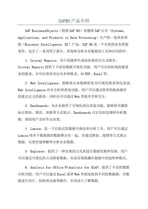 SAPBO产品介绍
