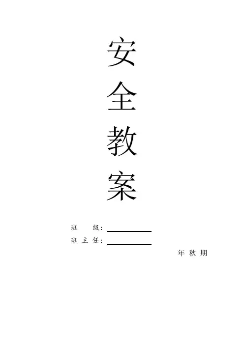 小学安全教育教案 全 2