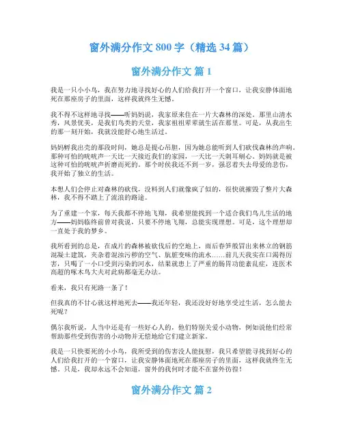 窗外满分作文800字(精选34篇)
